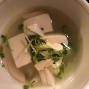 豆腐と豆苗の中華風スープ